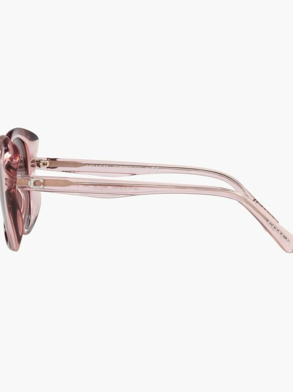 Coach Translucent Rose Pink Round Sunglasses with Dark Lenses